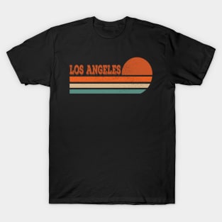 Los Angeles Vintage Sunset Stripes T-Shirt